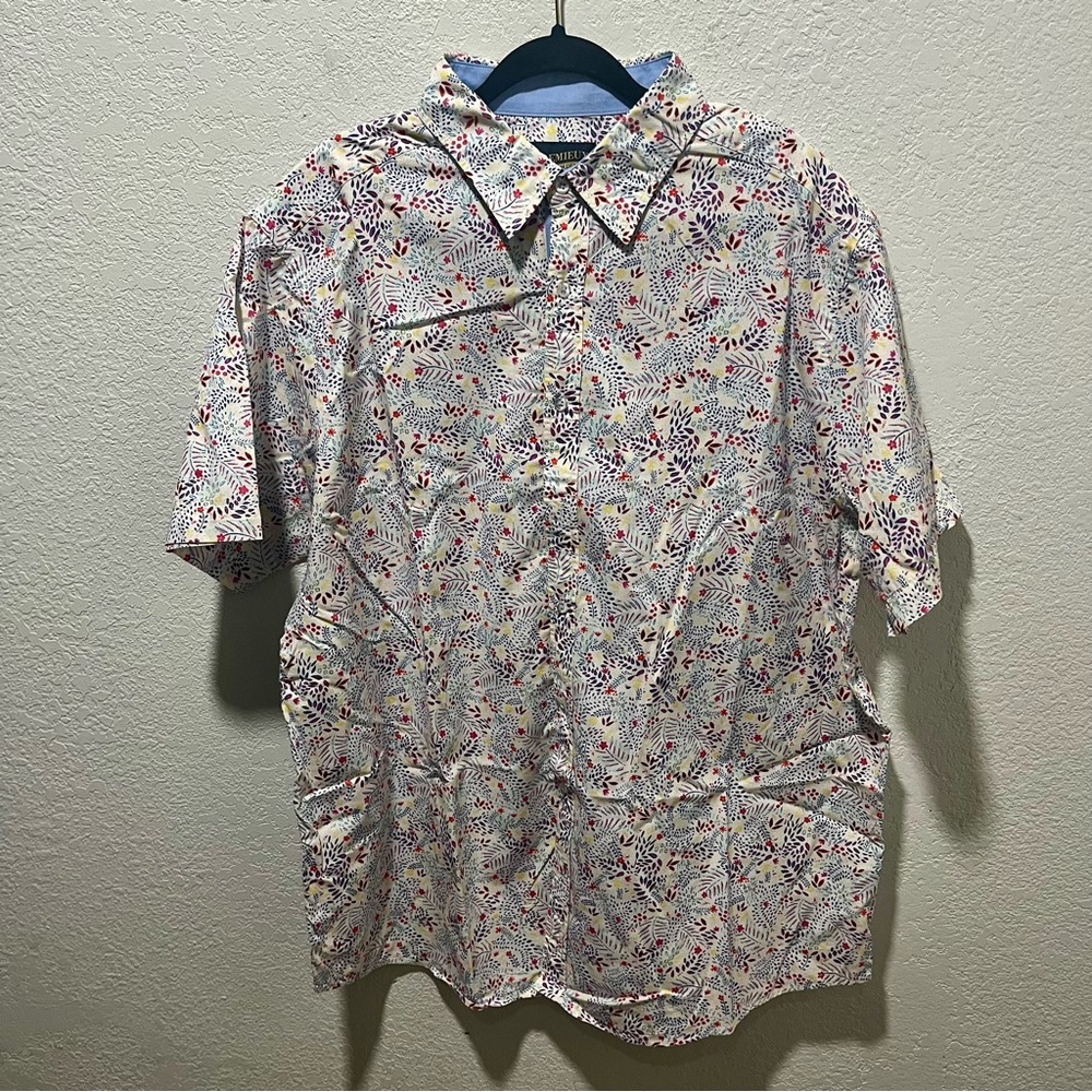 Daniel Cremieux Premium Denim Colorful Floral Patterned Button Front Shirt